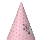 Roze Spooky Halloween Gelukkige Verjaardag Naam Feesthoedjes (Links)