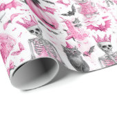 Roze & Spooky Halloween Princess Wrapping Paper Cadeaupapier (Rol Hoek)