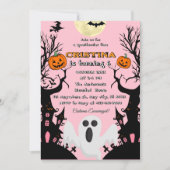 Roze Spooky Halloween Verjaardag Kaart (Voorkant)