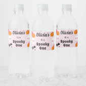Roze Spooky Halloween Verjaardagsfeestje Waterfles Etiket (Flessen)