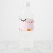 Roze Spooky Halloween Verjaardagsfeestje Waterfles Etiket (Achterkant)