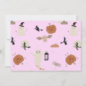 Roze Spooky One Halloween Ghost 1st Birthday Foto Kaart (Achterkant)