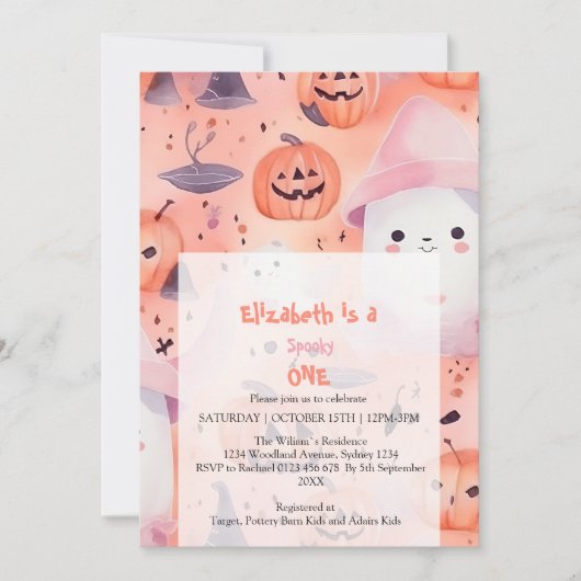 Roze Spooky One Halloween Verjaardag Kaart (Voorkant)