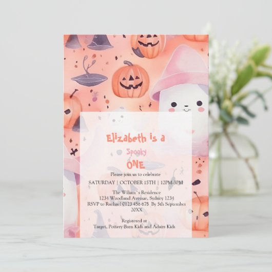 Roze Spooky One Halloween Verjaardag Kaart (Staand voorkant)