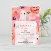 Roze Spooky One Halloween Verjaardag Kaart (Staand voorkant)