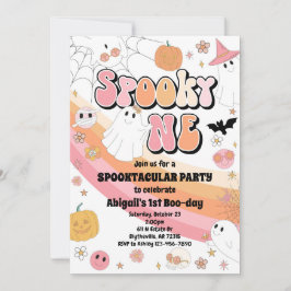 Roze Spooky One Halloween Verjaardagsuitnodiging Kaart