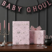 Roze Spooky Schattigee Baby Spinnen, Webs & Snoep Cadeaupapier