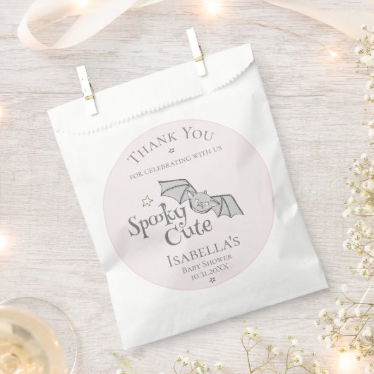 Roze Spooky Schattigee Vleermuizen Baby Halloween Bedankzakje (Geknipt)