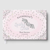 Roze Spooky Schattigee Vleermuizen Halloween Baby  Gastenboek (Voorkant)