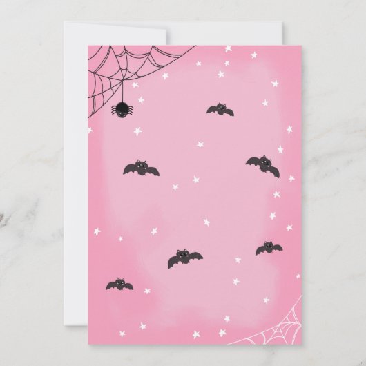 Roze Spooky Viering Halloween Verjaardag Uitnodige Kaart (Achterkant)