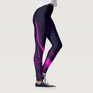 Roze sporen gekromd op zwarte achtergrond. leggings