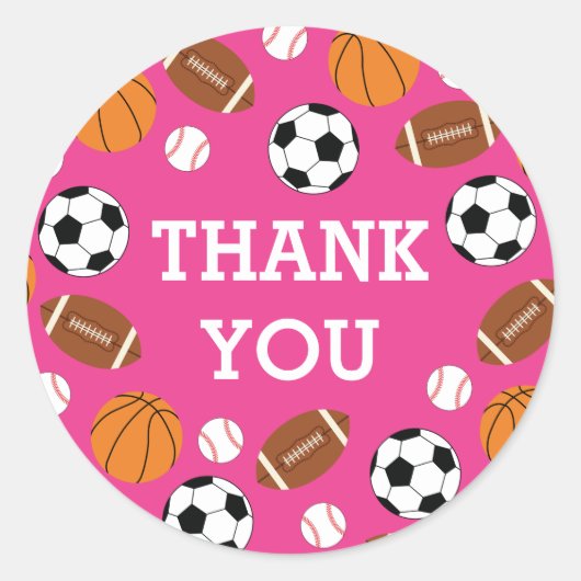 roze sport Baby shower meisje Ronde Sticker (Voorkant)