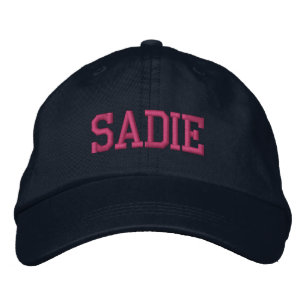 Roze sportief blokmonogram met aangepaste naam geborduurde pet
