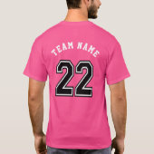 Roze sportJersey nummer 22 T-Shirt (Achterkant)