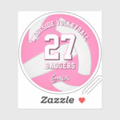 Roze sportteam kleurt volleybalspeler sticker (Vel)