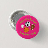 Roze Sportverjaardagsfeestje Ronde Button 3,2 Cm (Voorkant /achterkant)