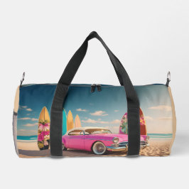 Roze  sportwagen surf board vakantie plunjezak