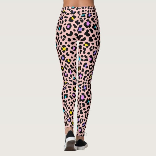 Roze spots Dierlijke afdruk Leggings (Achterkant)