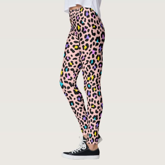 Roze spots Dierlijke afdruk Leggings (Links)