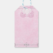 Roze Sprankelende Assepoester Carriage Party Favor Cadeaulabel (Achterkant)