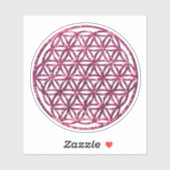 Roze sprankelende heilige geometrie bloem van het sticker (Vel)