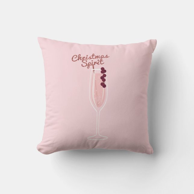 Roze sprankelende kerst kussen (Voorkant)