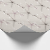Roze sprankelende sterren cadeaupapier (Hoek)