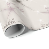 Roze sprankelende sterren cadeaupapier (Rol Hoek)