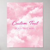 Roze Sprankelende Wolken Partij Aangepaste Tekstte Poster (Voorkant)