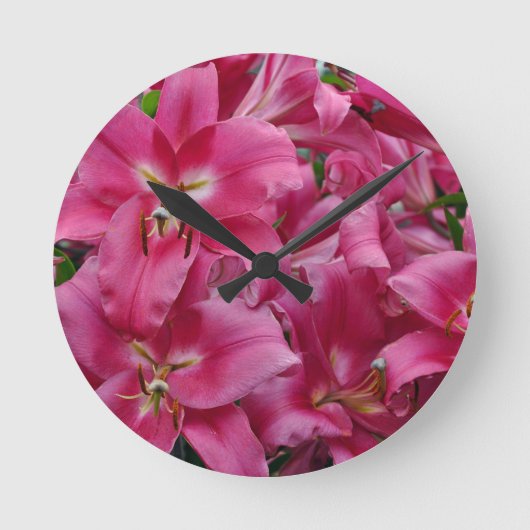 Roze spreeuwen ronde klok (Voorkant)