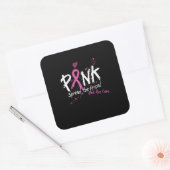 Roze spreid de hoop uit! Zoek de kure borstkanker Vierkante Sticker (Envelop)