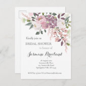 Roze Spring Bridal Shower-uitnodiging Uitnodiging Briefkaart (Voorkant / Achterkant)