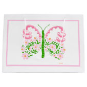 Roze Spring Butterfly Gift Bag Groot Cadeauzakje (Voorkant)