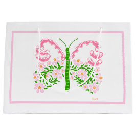 Roze Spring Butterfly Gift Bag Groot Cadeauzakje
