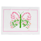 Roze Spring Butterfly Gift Bag Groot Cadeauzakje (Achterkant)