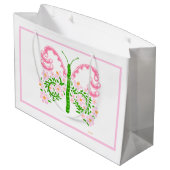 Roze Spring Butterfly Gift Bag Groot Cadeauzakje (Achterkant Gekanteld)