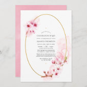 Roze Spring Cherry Blossom Celebration of Life Kaart (Voorkant / Achterkant)