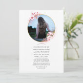 Roze Spring Cherry Blossom Celebration of Life Kaart (Staand voorkant)