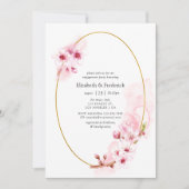 Roze Spring Cherry Blossom Engagement Party Kaart (Voorkant)