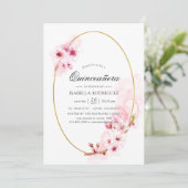 Roze Spring Cherry Blossom Quinceañera Kaart (Staand voorkant)