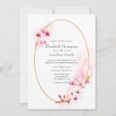 Roze Spring Cherry Blossom Wedding Kaart (Voorkant)