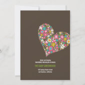 Roze Spring Flowers Heart Whimsical Wedding Invite Kaart (Achterkant)