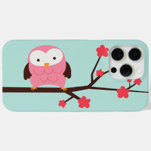 Roze Spring Owl iPhone 15 Pro Max Hoesje