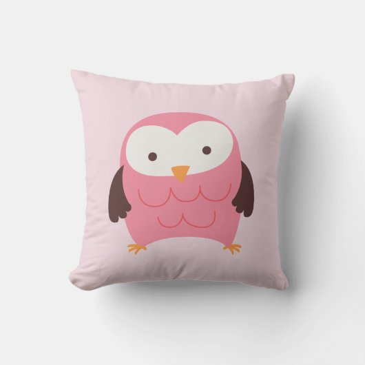 Roze Spring Owl Kussen (Voorkant)