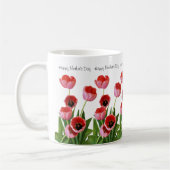 Roze Spring Tulip Bouquet voor Moederdag Koffiemok (Links)