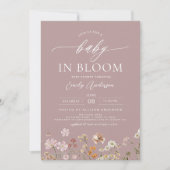 Roze Spring Wildflower Baby in Bloom Baby shower Kaart (Voorkant)