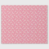 Roze Springende Herten Kerstmis Cadeaupapier (Vlak)