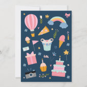 Roze springkasteel verjaardagsfeest uitnodiging (Achterkant)