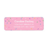 Roze sprinken Terug Adres Etiket (Voorkant)