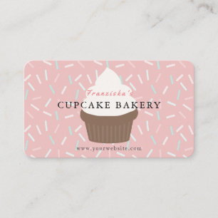 Roze sprinkhaan Cupcake Visitekaartje bakkerij